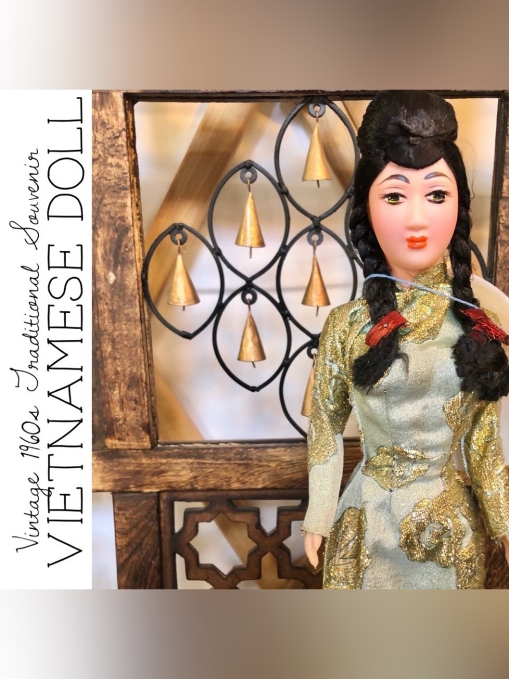 Vintage 1960s Traditional Vietnamese Souvenir Doll